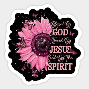 Blessed ny God Loved by Jesus Led by the spirit Style with Christian God Sticker